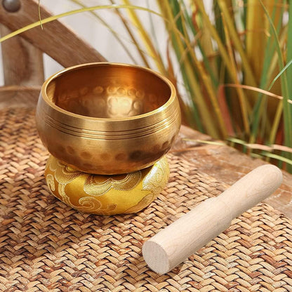 Chakra Healing Singing Bowl Set – 3-Inch Tibetan Sound Bowl with Cushion & Wooden Mallet for Meditation and Self-Regulation