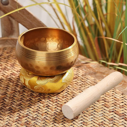 Chakra Healing Singing Bowl Set – 3-Inch Tibetan Sound Bowl with Cushion & Wooden Mallet for Meditation and Self-Regulation