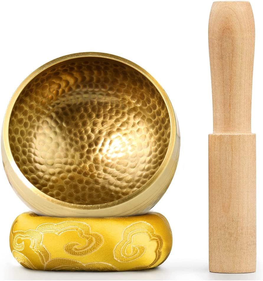 Chakra Healing Singing Bowl Set – 3-Inch Tibetan Sound Bowl with Cushion & Wooden Mallet for Meditation and Self-Regulation